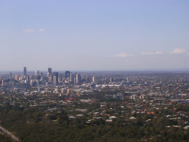view of brisbane from mt coot-tha