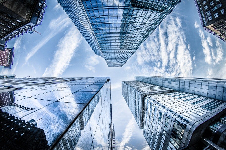 sky scrapers in summer