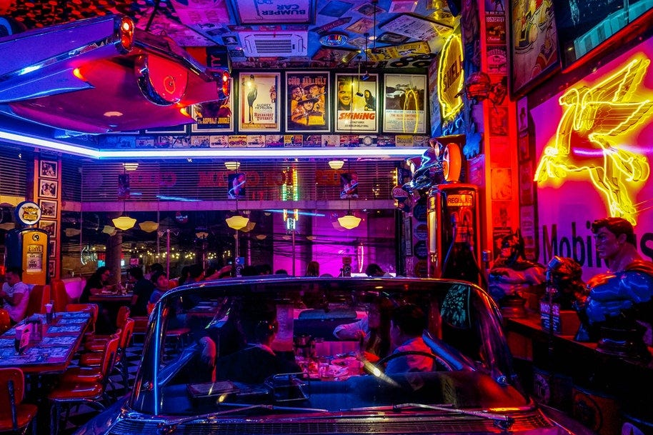 nightclub with car furniture