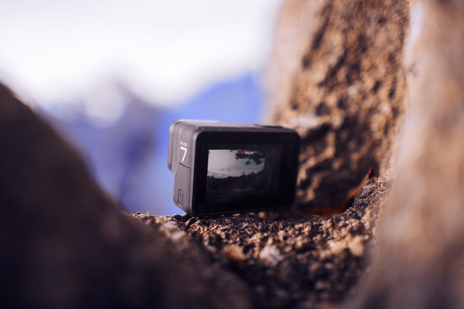 gopro resting on dirt