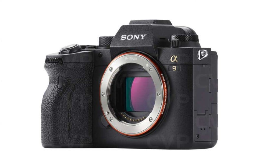 The Sony A9 Mark 2 camera for professionals with a slight side-on view, without the lens.